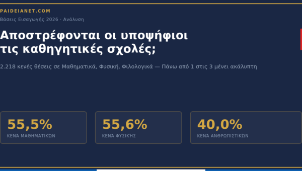 Αποστρέφονται οι υποψήφιοι τις καθηγητικές σχολές;