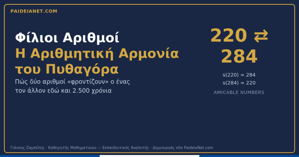 Φίλιοι Αριθμοί Η Αριθμητική Αρμονία του Πυθαγόρα
