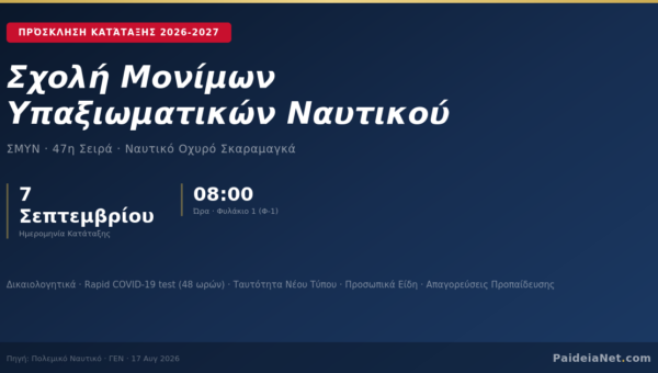 Πρόσκληση κατάταξης ΣΜΥΝ 2026